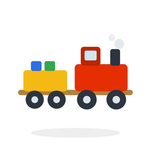 Wooden Toy Train 5 Piece Set with Carriages